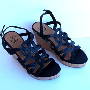 Daisy Fuentes Strappy Wedged Heel Sandals